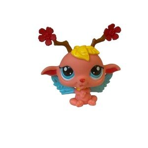 Littlest Pet Shop Orange Majestic Masquerade Fairy 2832 Blue Dot Eyes